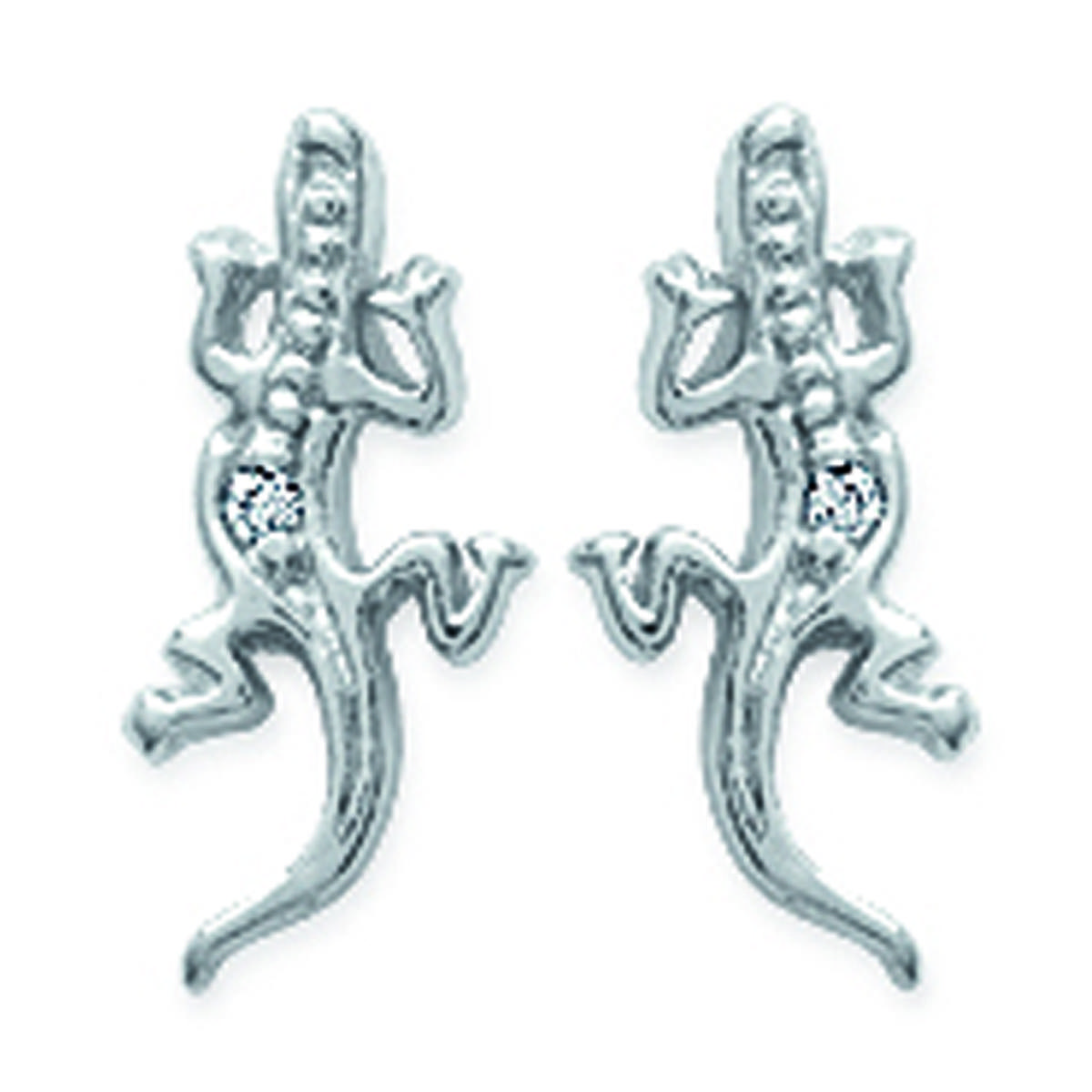 

Les Trésors De Lily [J2819] - Серебряные серьги Саламандра белое серебро (родированное покрытие) - 5x13 мм