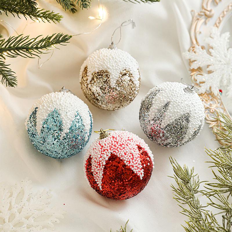 8CM Creative Foam Christmas Tree Ball Pendant Decoration