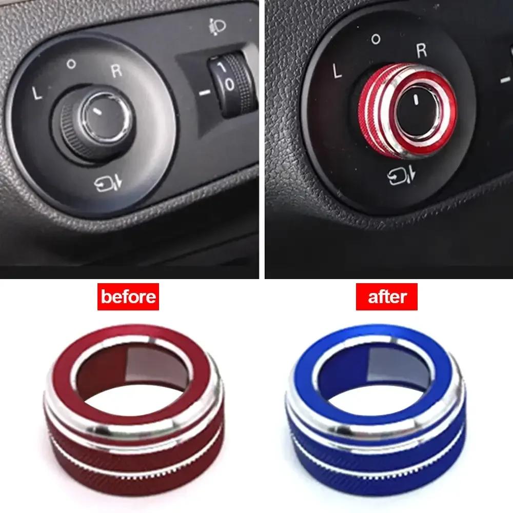 Car Rearview Mirror Knob Trim Cover Rotary Switch Aluminum Alloy Rings Adjustment For MG MG6 ZS GT Roewe I6 Ei6 I6plus RX5