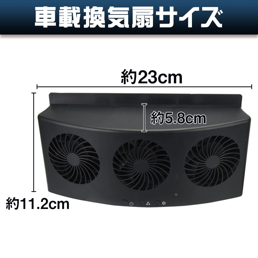 Car USB Ventilation Fan with 3 Airflow Door for Car Camping and Camper Use Settings, Mount,