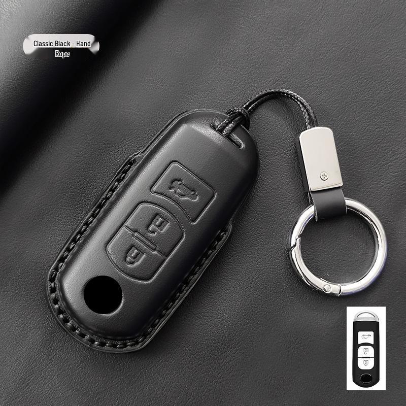 Genuine Leather Key Cover for Mazda CX-4, CX-5, CX-7, Atenza 6, and Angkesaila 3