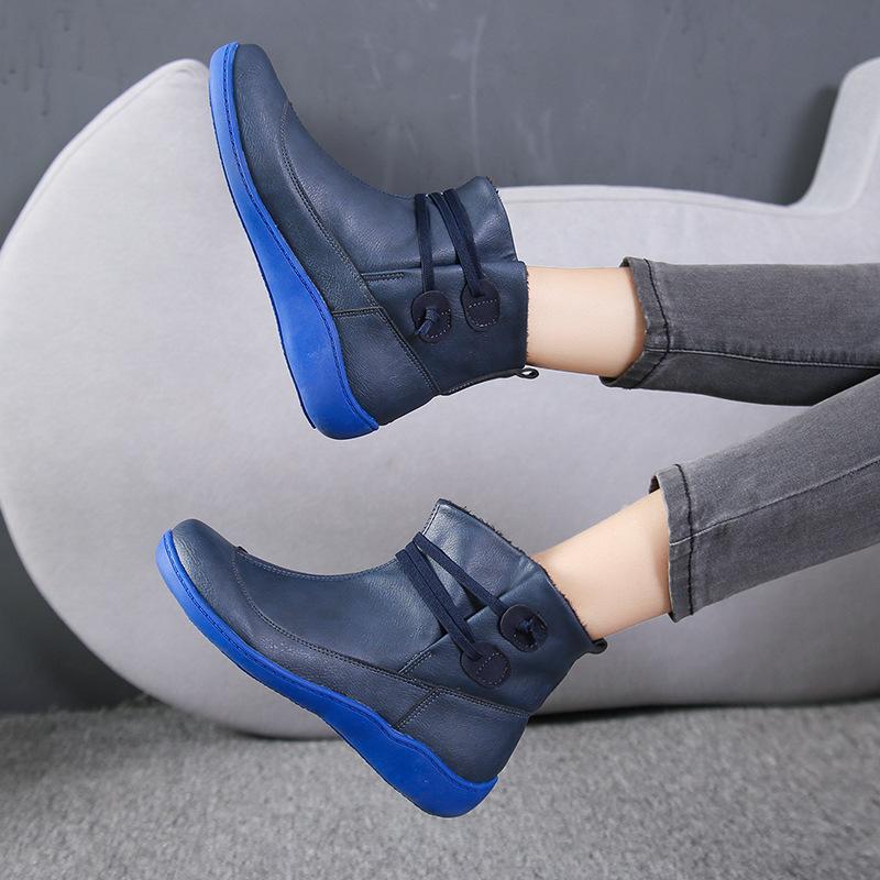 Wish2025 British Style Tooling Martin Boots Women's Large Size High-top Short Boots Women's Boots Spot