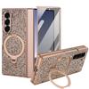 High Quality Flash Diamond Plating Case For Samsung Galaxy Z Fold 7 & Fold 6 Anti Peeping Film Magnetic Rotating Stand Cover