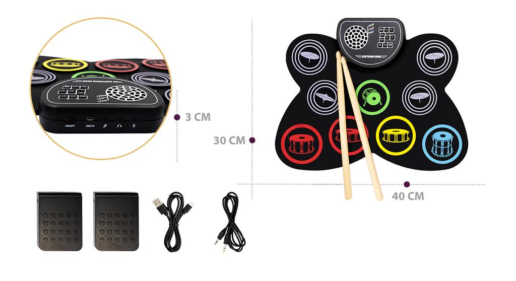 MusicMate MM-DRM15 Play'n'Roll Roll-Up Drum Kit
