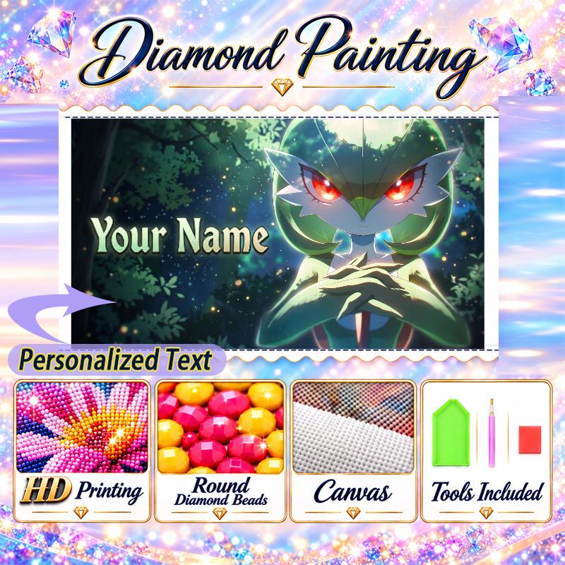 Personalized Gardevoir Diamond Art Custom Name 5D Diamond Painting Full Drill DIY Craft
