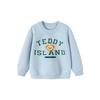 Mini Balabala Teddy Bear Co-branded Striped Kids Crewneck Sweatshirt