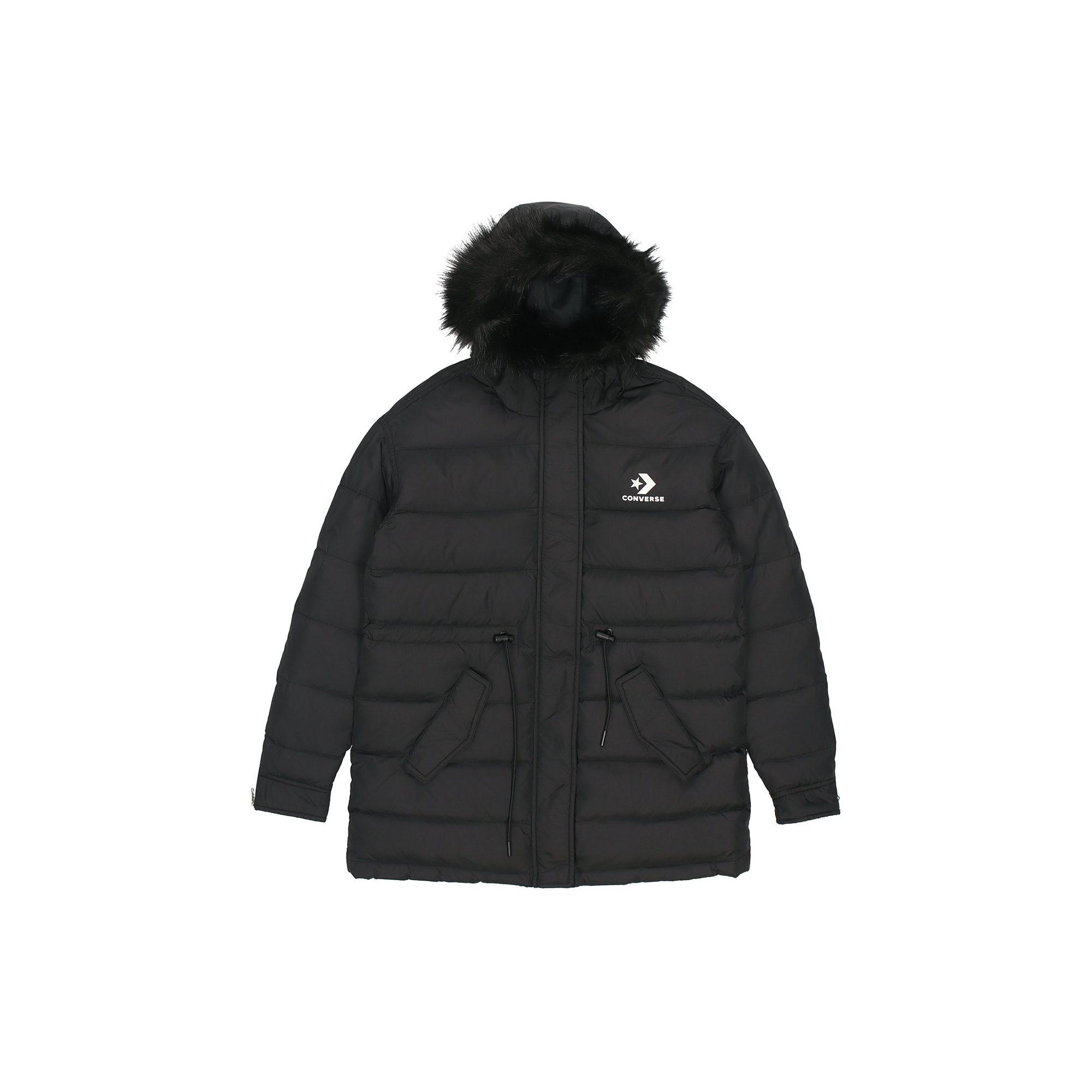 Converse Down Jackets Women`s Black Hooded