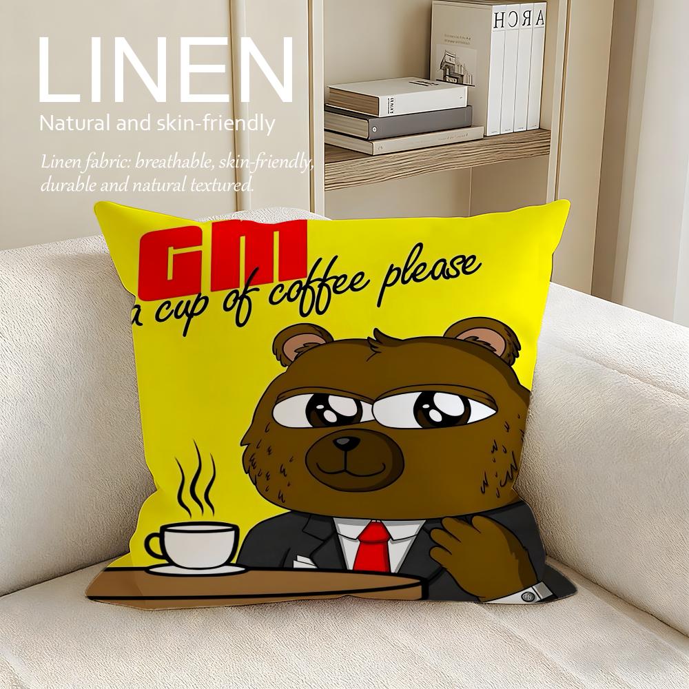 Cute Bobo the Bear Cushion Cover Pillowcase Set Pcs x x Breathable Washable Sofa Cushion Cover