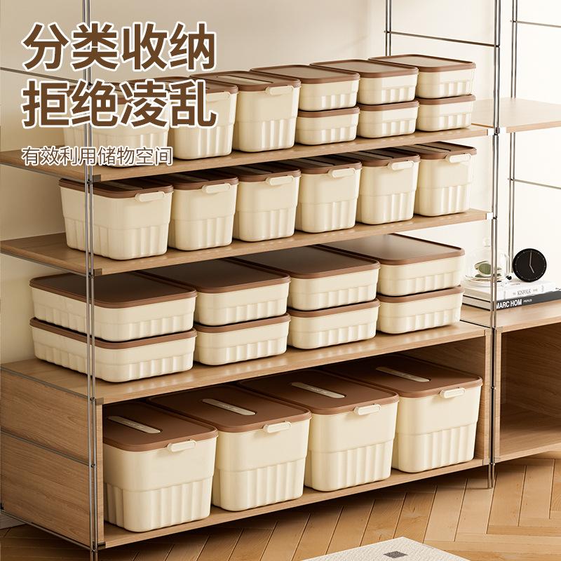 Stolní úložný box, kosmetika, svačiny, úložný box na drobnosti, zesílený velkokapacitní úložný box s víkem a držadlem