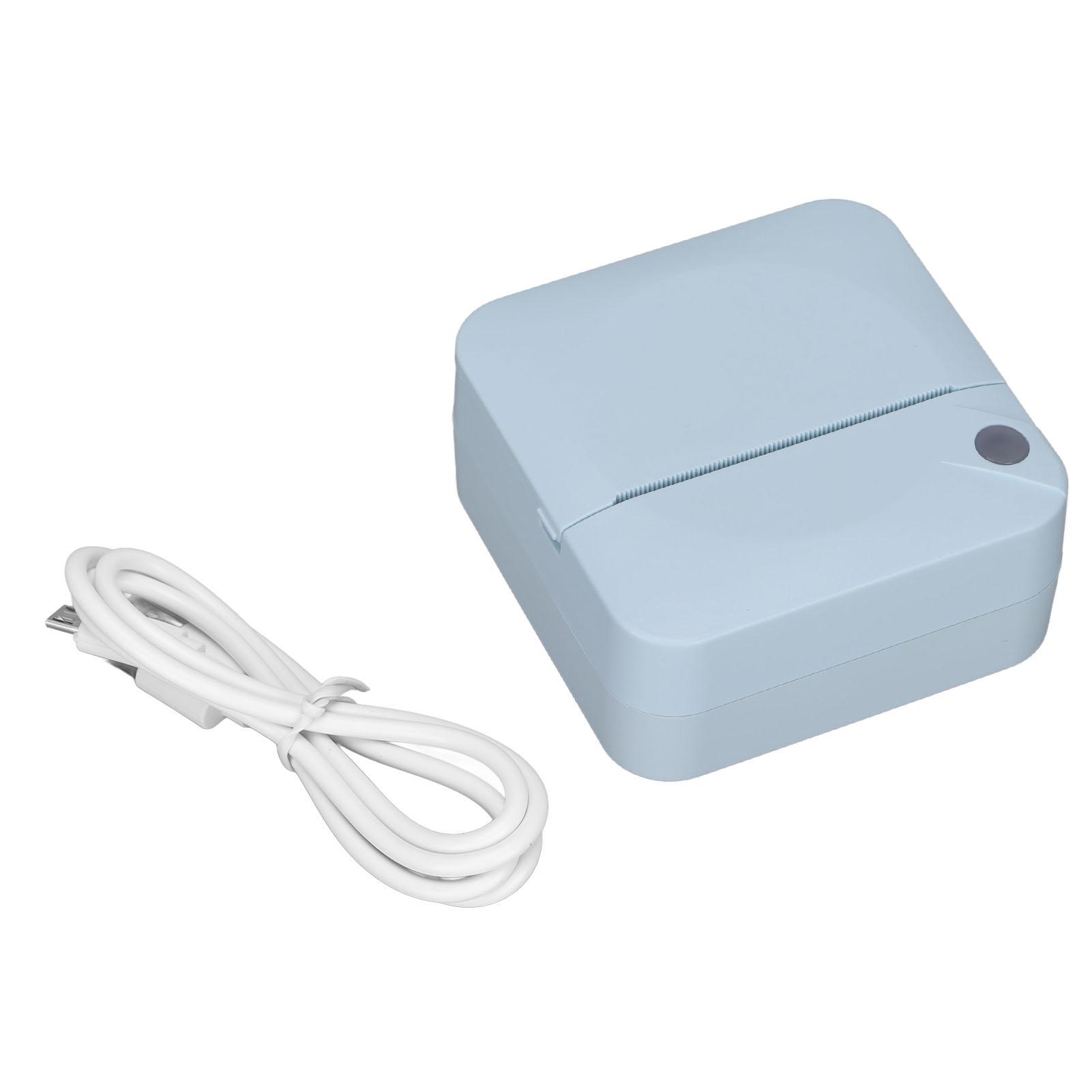 

Mini Printer 200DPI Thermal Paper Ergonomic Design Rechargeable Battery Safe Stable Portable синий