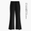Front split-ended micro-pull pants casual suit pants women's spring summer 1116 high-waisted thin small nine-point flared pants