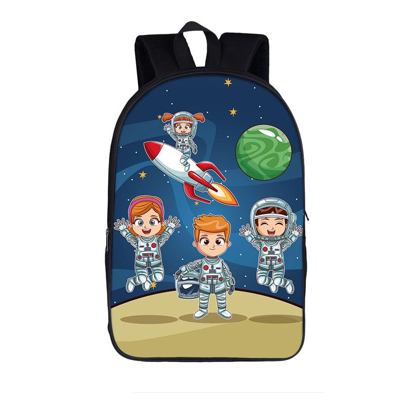 Vaisseau Spatial Classique Astronaute Planète Galaxie Navette Spatiale Cahiers Sacs à Dos Sacs d'École Impression 3D Oxford Imperméable Sacs à Dos