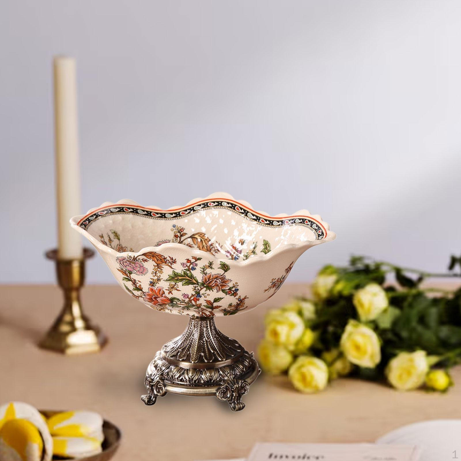 

Ceramic Bowl for Fruits And Snacks, Unique Serving Tray Home Style C