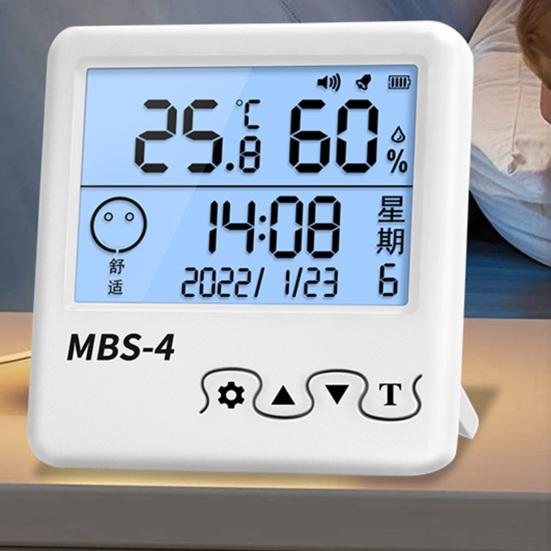 Elektronisk Termometer Hygrometer LCD-skjerm Innendørs Utendørs Digital Fuktighetsmåler Temperaturmåler Måler Multifunksjonell Kalender Vekkeklokke