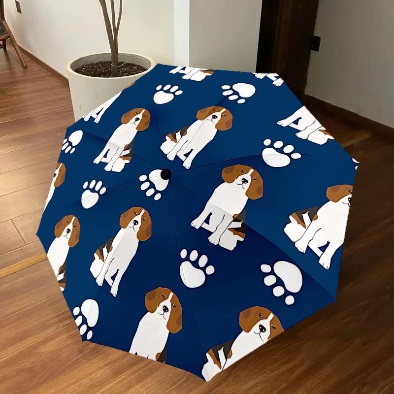 1PC Beagle paw prints Umbrella-8-Rib Reinforced, Automatic Open, Lightweight & Durable, Fashion Accessory for Outdoor-L0353