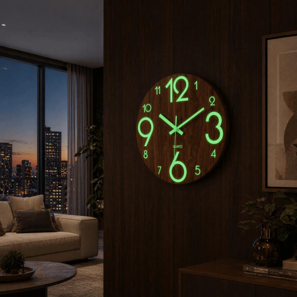 Silent Luminous Wall Clock 8 Inch Quartz Wall Clock Minimalist 3D Wall Clock Office