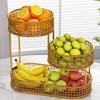 Contemporary Tiered Metal Serving Dish for Fruits Bolts Kitchen Counter Organization