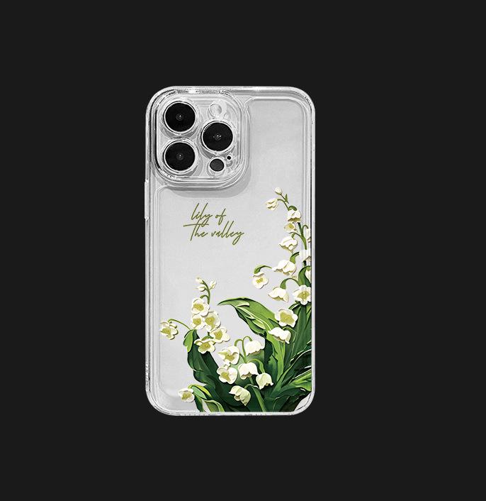 Spring Floral Space Shell Soft Case for iPhone 13/14/15 Pro Max