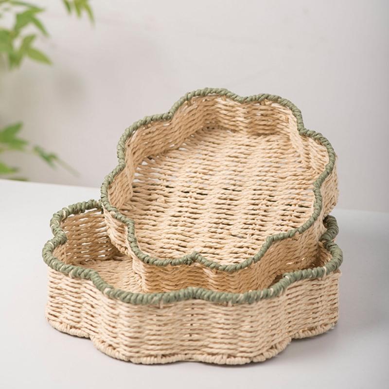 Handwoven Paper Cord Organizers Essential Household Paper Rope Basket Bin for Modern Storage Needs