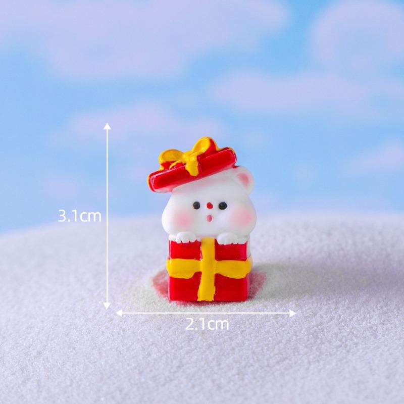 Cute Micro-landscape ChristmasOld Man Little Bear Snow Scene Crystal Ball Decorative AccessoriesDesktop Small Ornaments