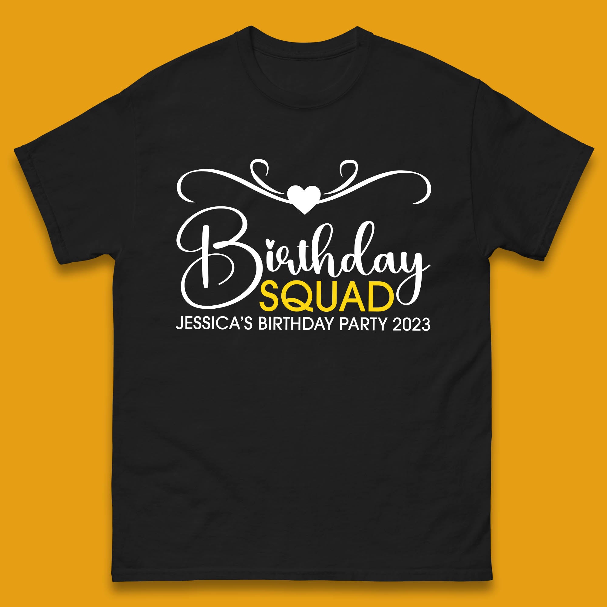 Birthday Squad Your Name And Birthday Year Funny Birthday Party Mens Tee Top 3XL