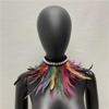 New Adjustable Faux Feather Scarf Lace-up Retro Faux Pearl Decor Costume Accessories Party