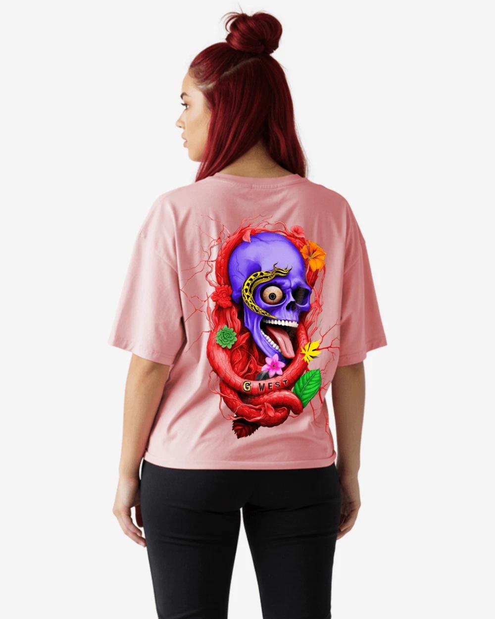 G West Oversized Premium Snake Skull T-Shirt - WOMEN XL