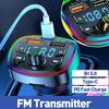 Bluetooth 5.0 Car Charger Car FM Transmitter Bluetooth Hands Free Mp3 True 3.1A Dual USB Port PD Fast Charging