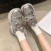 Fashion 2025New Breathable Vulcanized Shoes Women Casual Platform Sneakers Summer Thick Bottom Low Top Large Jogging Shoes
