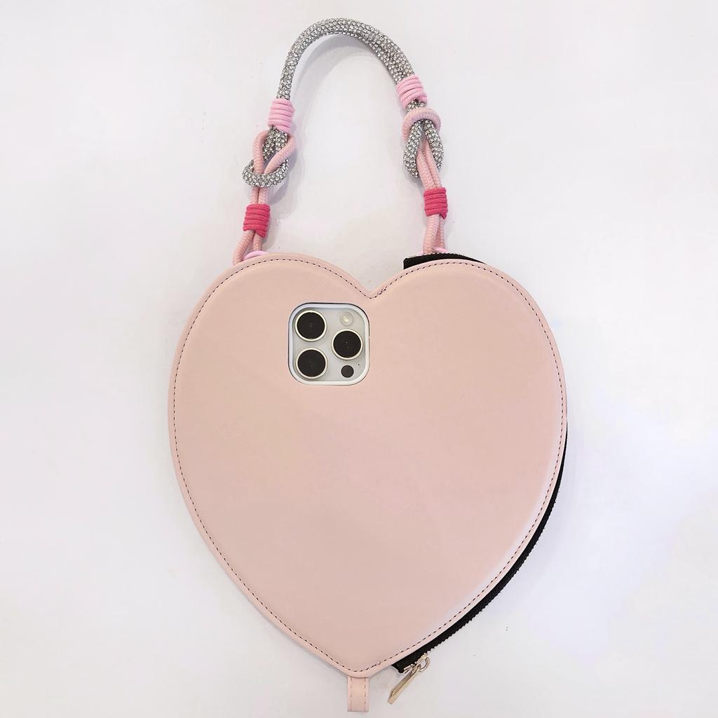 Korean Cute Love Coin Purse Phone Case For IPhone17 16 Pro 15 14 13 Pro Max Cover Cases Bag with Hand Strap Kawaii Leather Funda