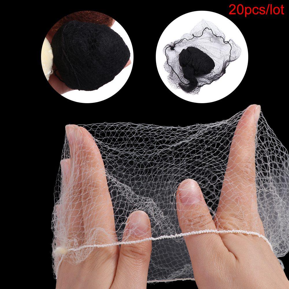 20pcs Wig Cap Elastic Lines Hair Net Soft Invisible Hairnet Wig Accessories Nylon Hairnets