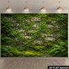 2D Enchanted Forest Wall with Greenery and Wildflowers Photo Background