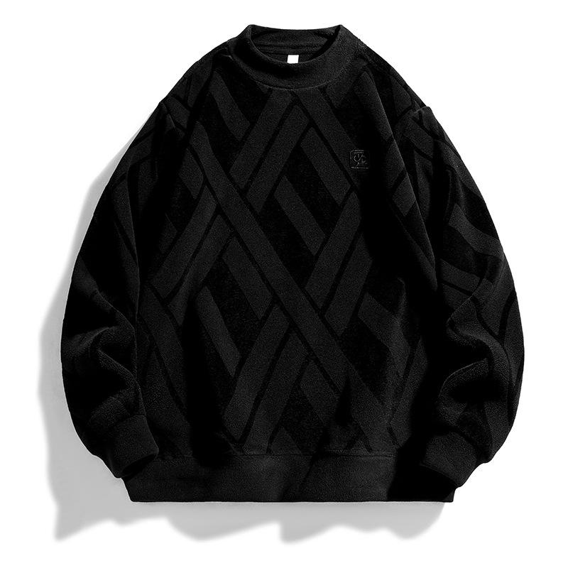 Australian Men s Diamond Pattern Velvet Hoodie - Winter Stylish, Thick, Warm Base Layer 2XL