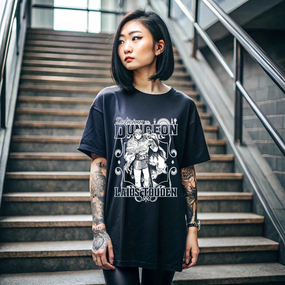 Anime Laios Touden Dungeon Meshi Black T Shirt 1 S