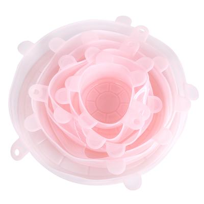 6Pcs/Set Silicone Reusable Stretchable Food Fruit Preservation Cover Lid for Bowl Kitchen