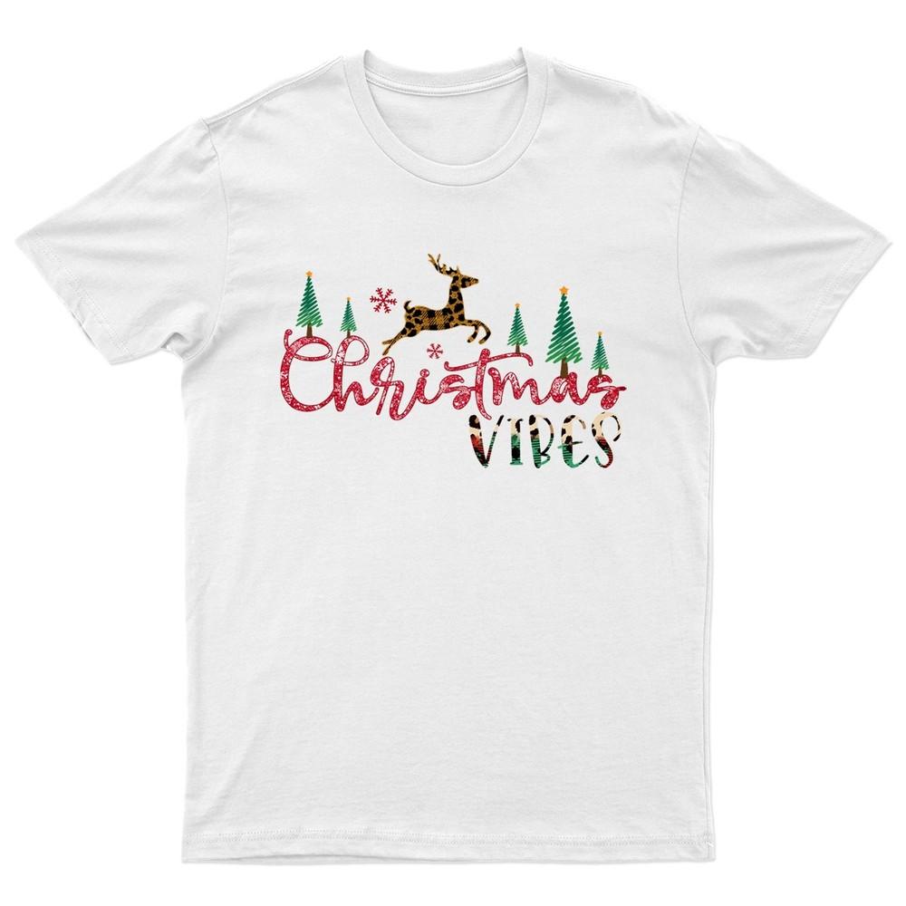Christmas Vibes Reindeer Christmas TShirt Unisex Gift Retro Funny Womens Unisex T-Shirt XL