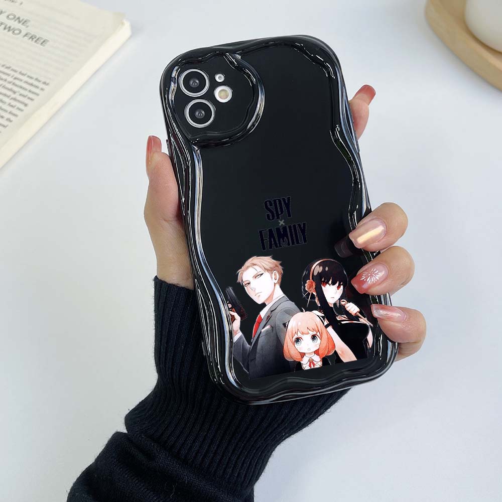 Samsung Galaxy A23 A25 für iPhone 15 Xiaomi Poco X5 Redmi 12c Huawei Honor 90 Handyhüllen NY17 Spy X Family Anime exklusive Creme Muster Soft Case