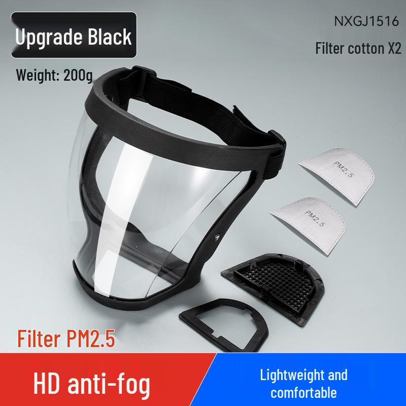 Full Face Shield for Pesticide Spraying, Industrial Grinding, Cutting, Anti-Fog, Dustproof, Oil Smoke Protection, High Transparency.