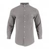 Men's Linen Stand-Up Collar Striped Shirt Spring and Autumn Casual Commuter Trend Slim-Fit Long Sleeve Shirt