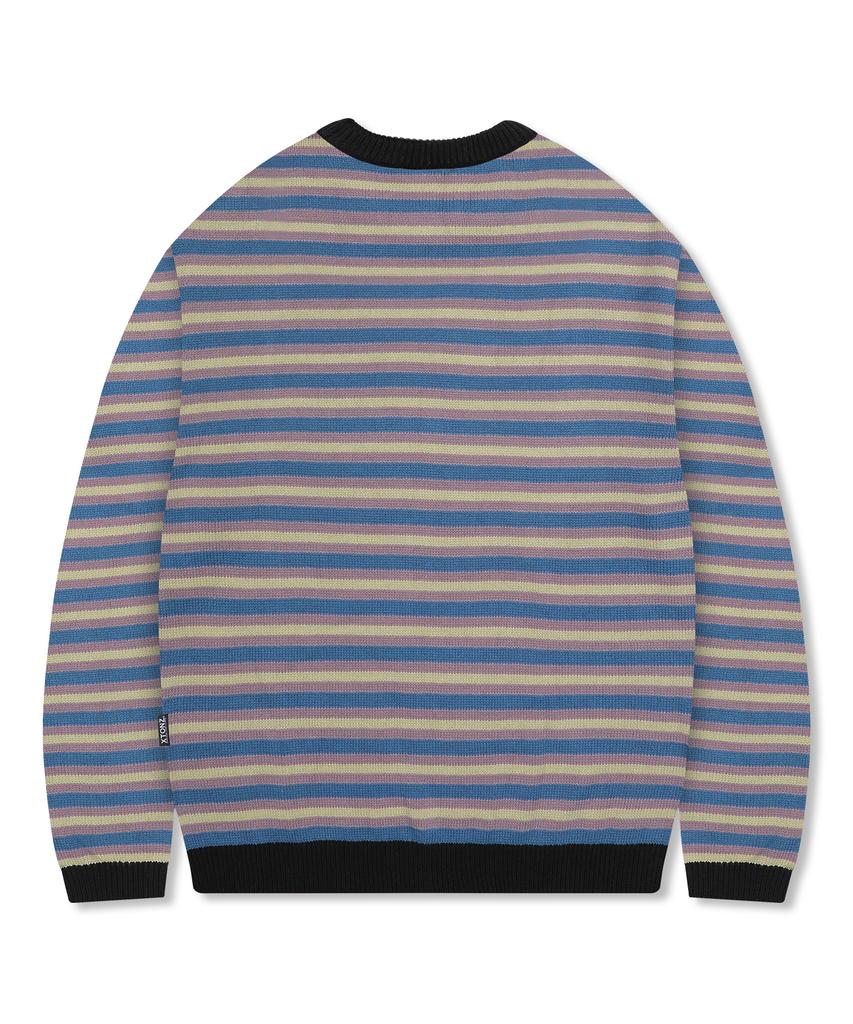XTONZ Xtk162 Sunset Stripe Pullover Knit (Blue)