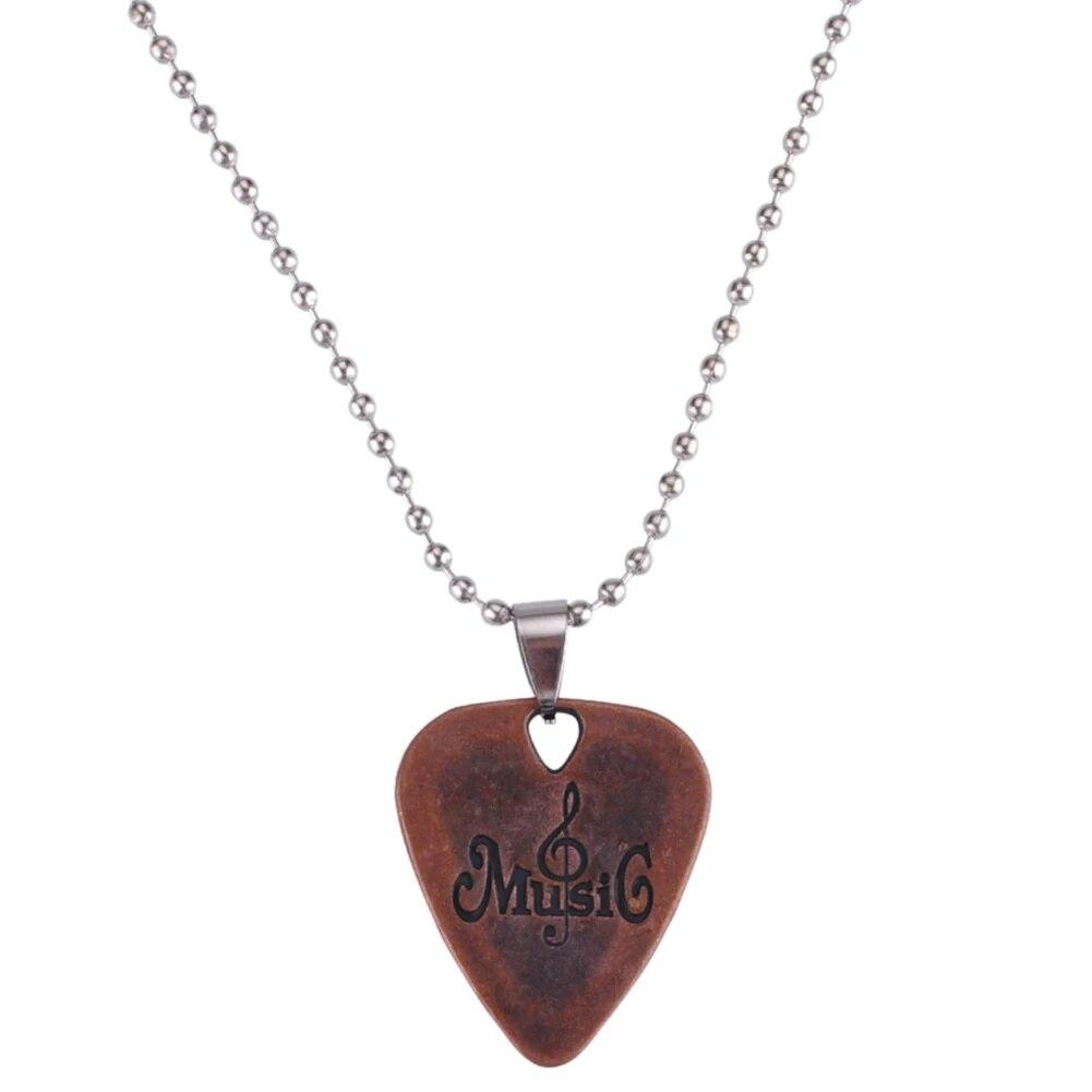 Miwayer Púa de Guitarra de Metal Aleación de Zinc Colgante de Collar Púa Para Guitarra Eléctrica Instrumento Musical Piezas Accesorios