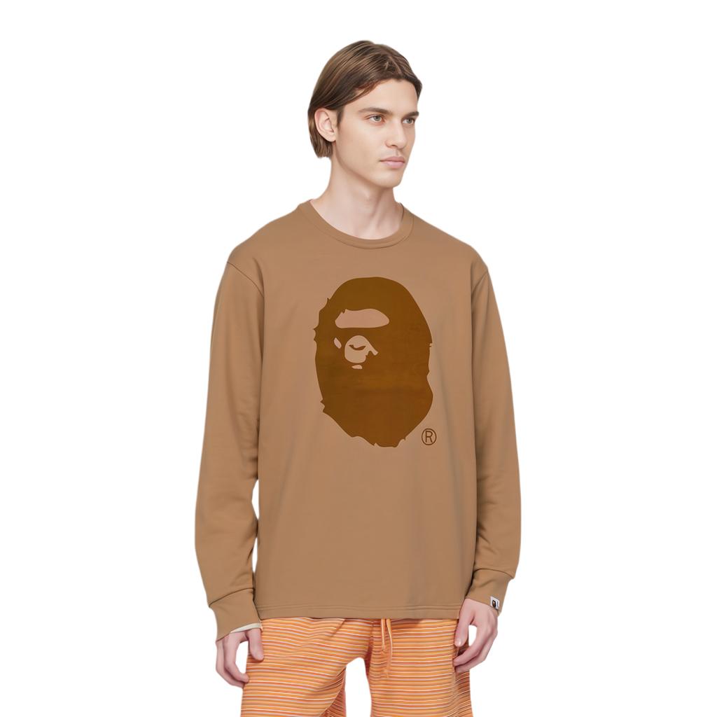 A Bathing Ape Bluza z bawełny szczotkowanej z motywem głowy małpy 0ZXLTM111003N