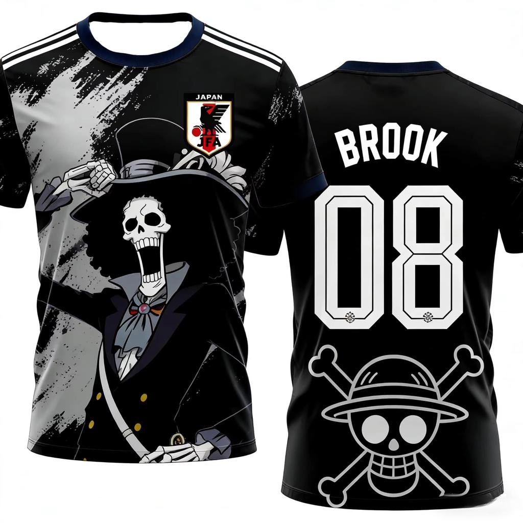 Summer Men's 3D Printed Crew Neck Football T-Shirt