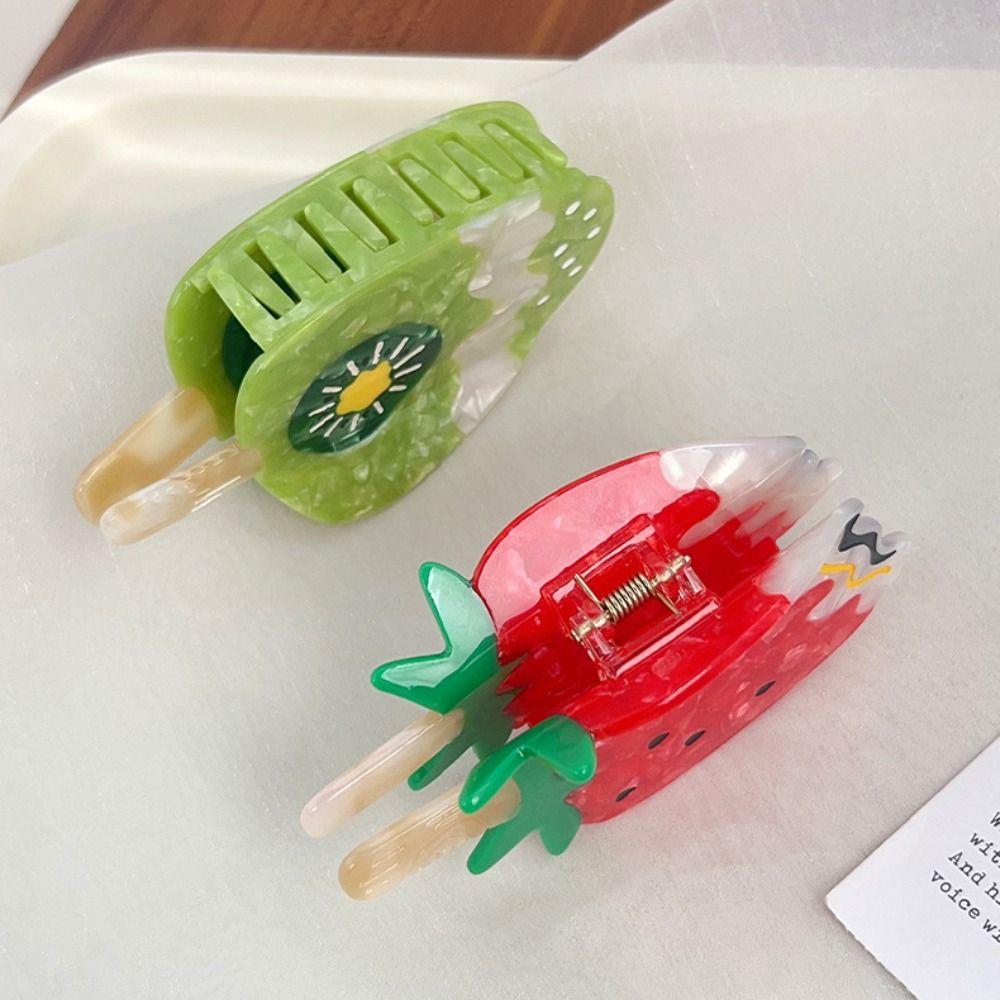 Sweet Ice Cream Shark Clip Cute Delicious Food Claw Clip Lovely Fruit Series Hair Claw  Girls