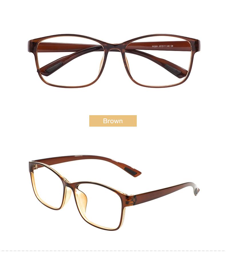 Big Rectangle TR90 Full Rim Fashion Spectacle Transparent Square Glasses Frame For Myopia & Reading Prescription Lenses коричневый