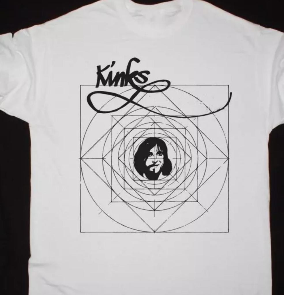 Camiseta Blanca Básica de Algodón de Manga Corta de Banda The Kinks Talla Única