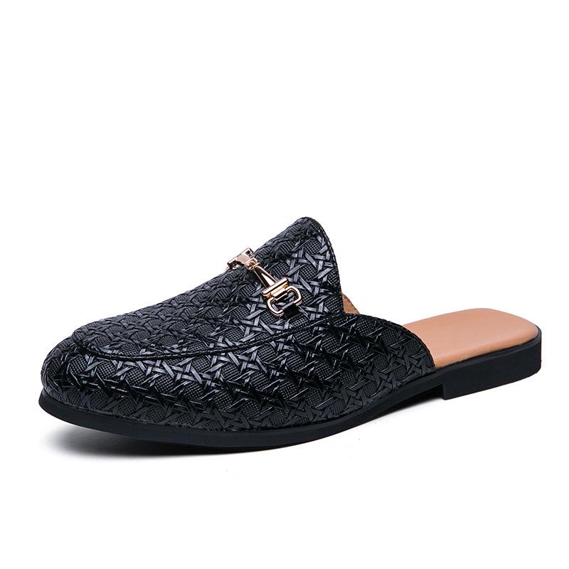 Men s Large Slip-On Summer Casual Leather Loafers 43 чёрный