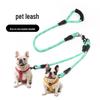 Wave Pattern Anti-Tangle Detachable Double Dog Leash