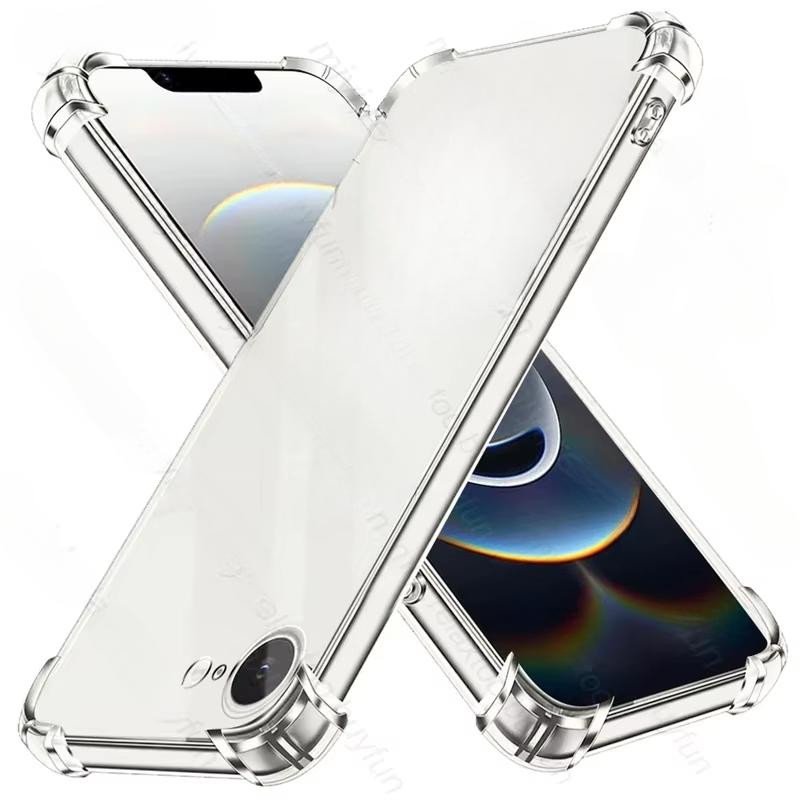 

Прозрачный прозрачный силиконовый мягкий чехол для iPhone16 E15 14 Plus 13 12 Pro 11 ProMax тонкий противоударный чехол с подушками безопасности IPhone16 E чистый