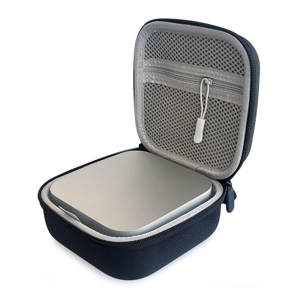 For Apple Mac Mini M4 Portable Carrying Case with Mesh Pocket Shock Resistant Storage Bag